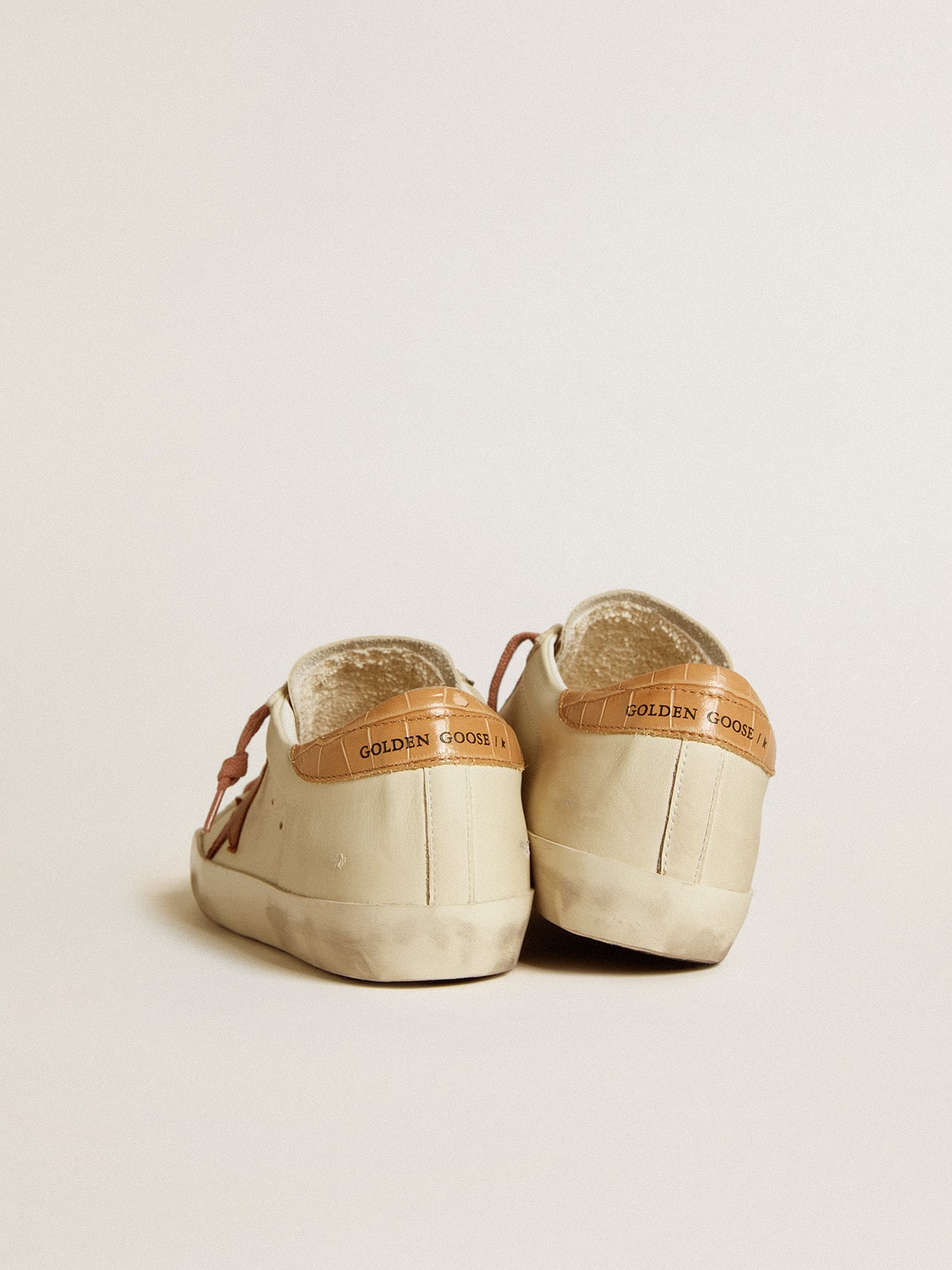 Women's Super-Star with leather star and crocodile-print leather heel tab