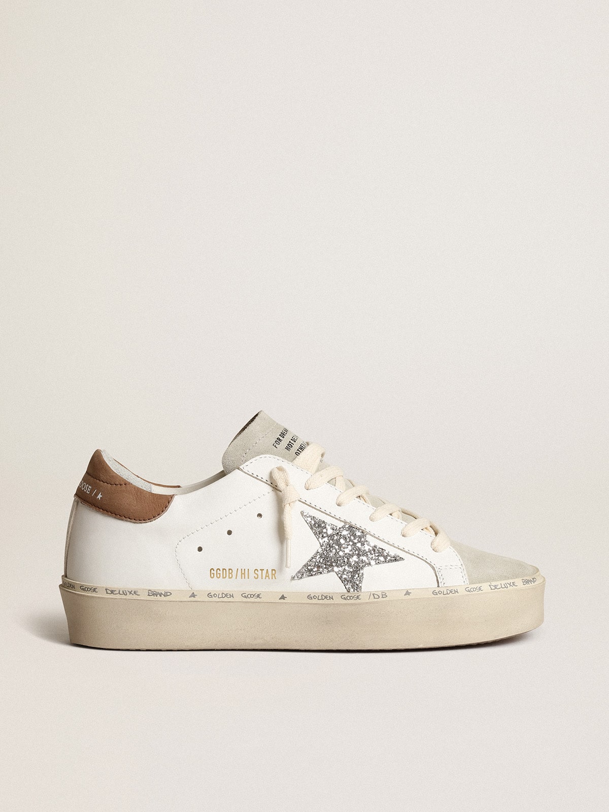 Women's Hi Star with silver glitter star and dove-gray nubuck heel tab