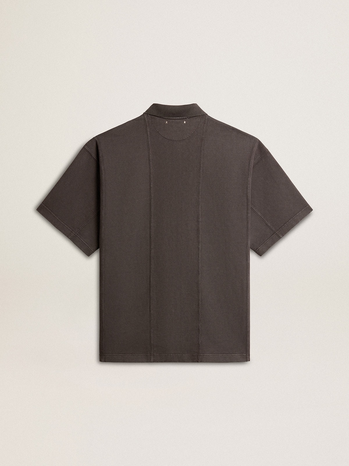 Men's cotton polo shirt in anthracite gray with embroidery