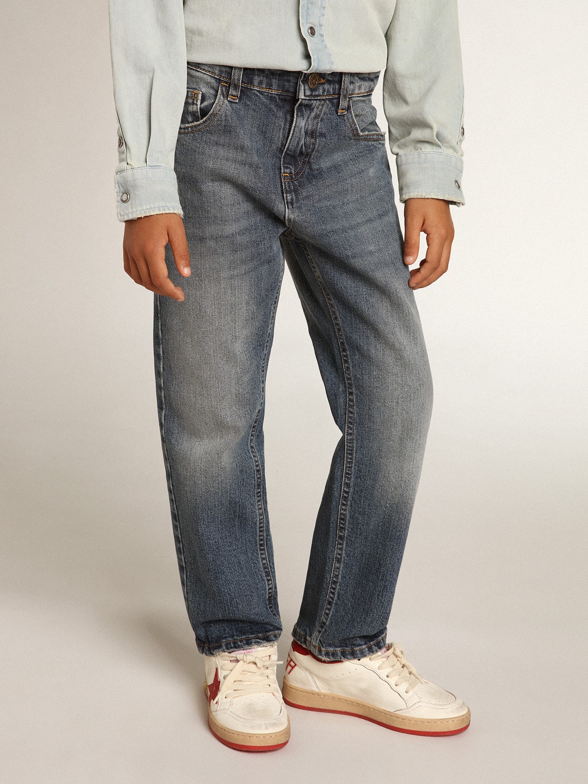 Boys' stretch jeans in blue denim