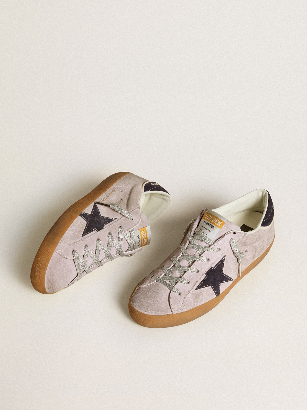 Women's Super-Star LTD in lilac suede with midnight blue suede star and heel tab