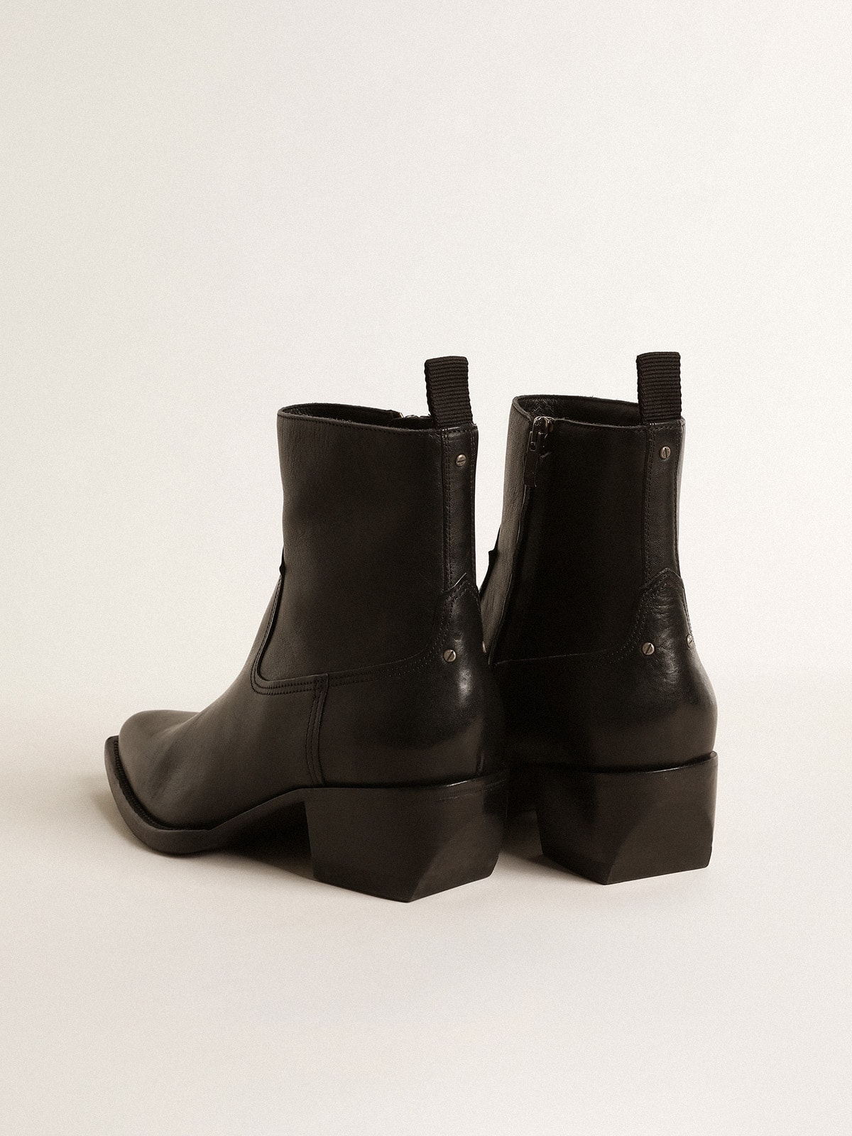 Men's low Debbie boots in black leather