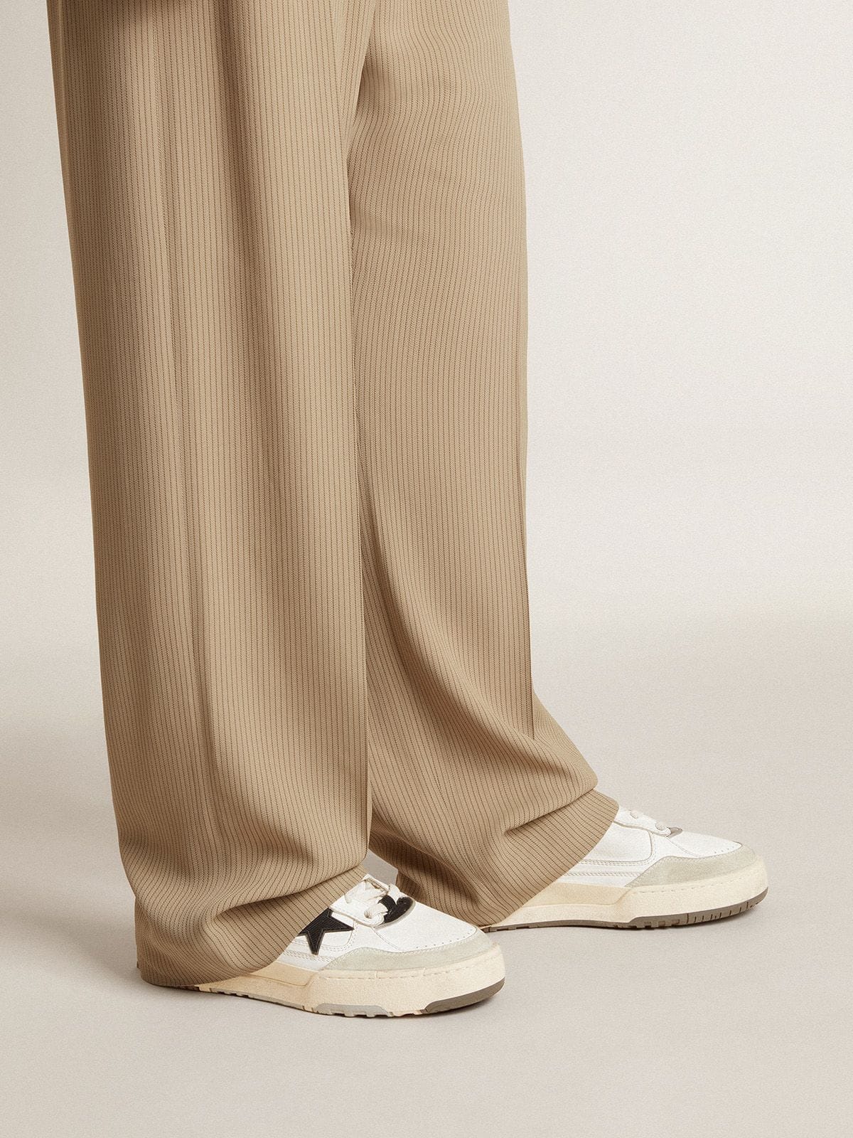 Men's Forty2 with pink star and white leather heel tab