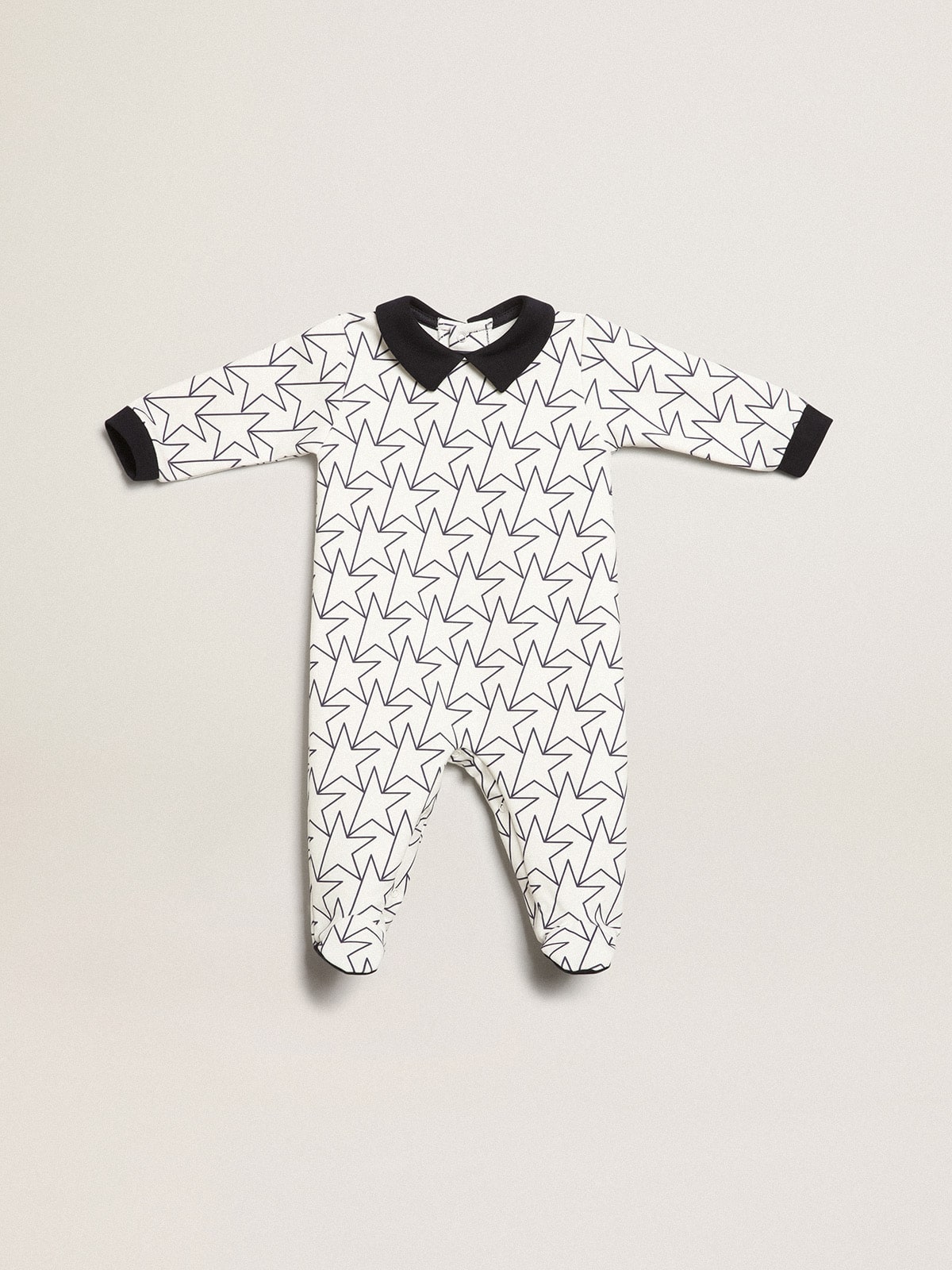 Baby gift set in white with navy blue trim and star