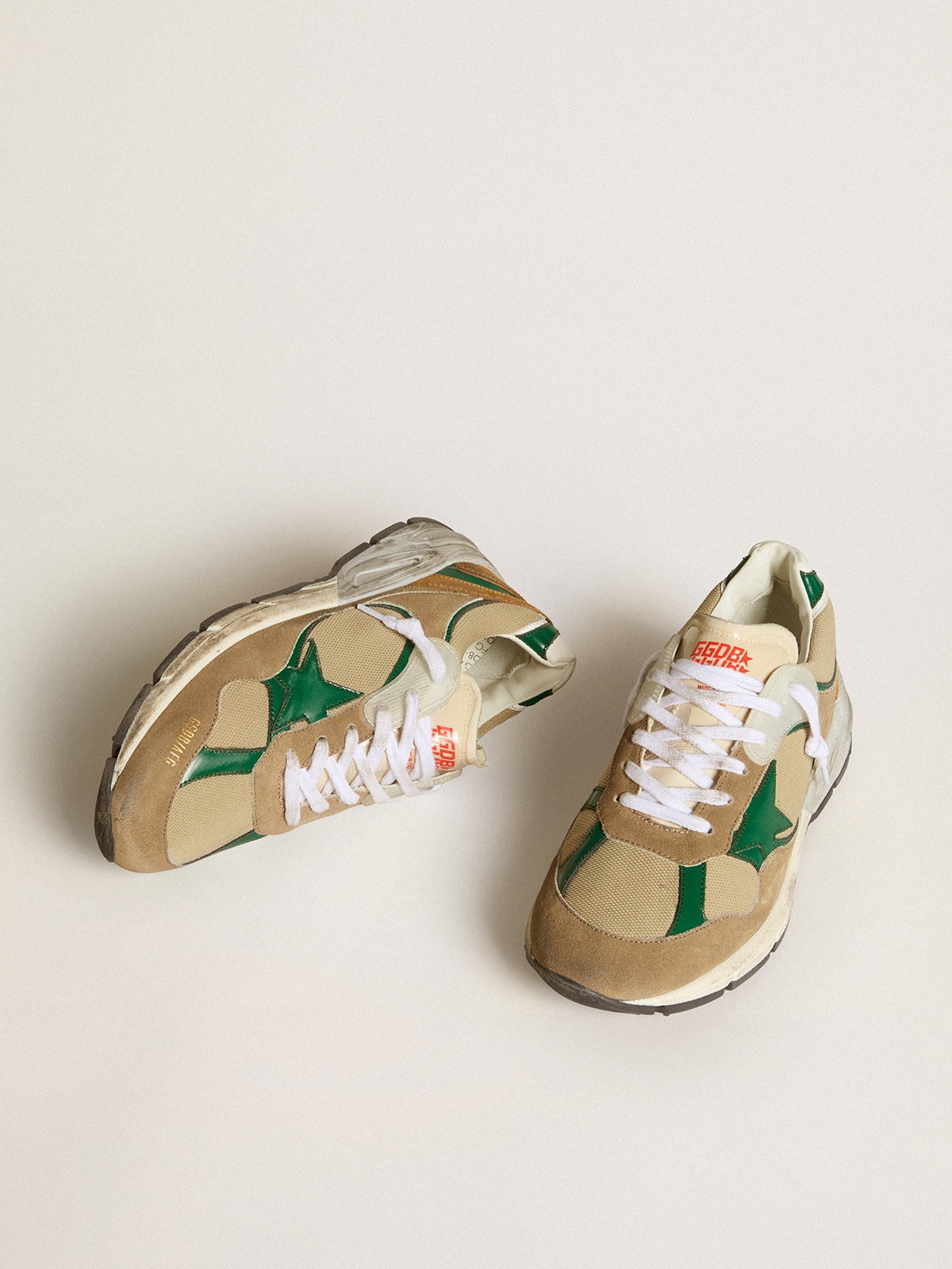 Women's Dad-Star LAB in nylon with green leather star and suede inserts