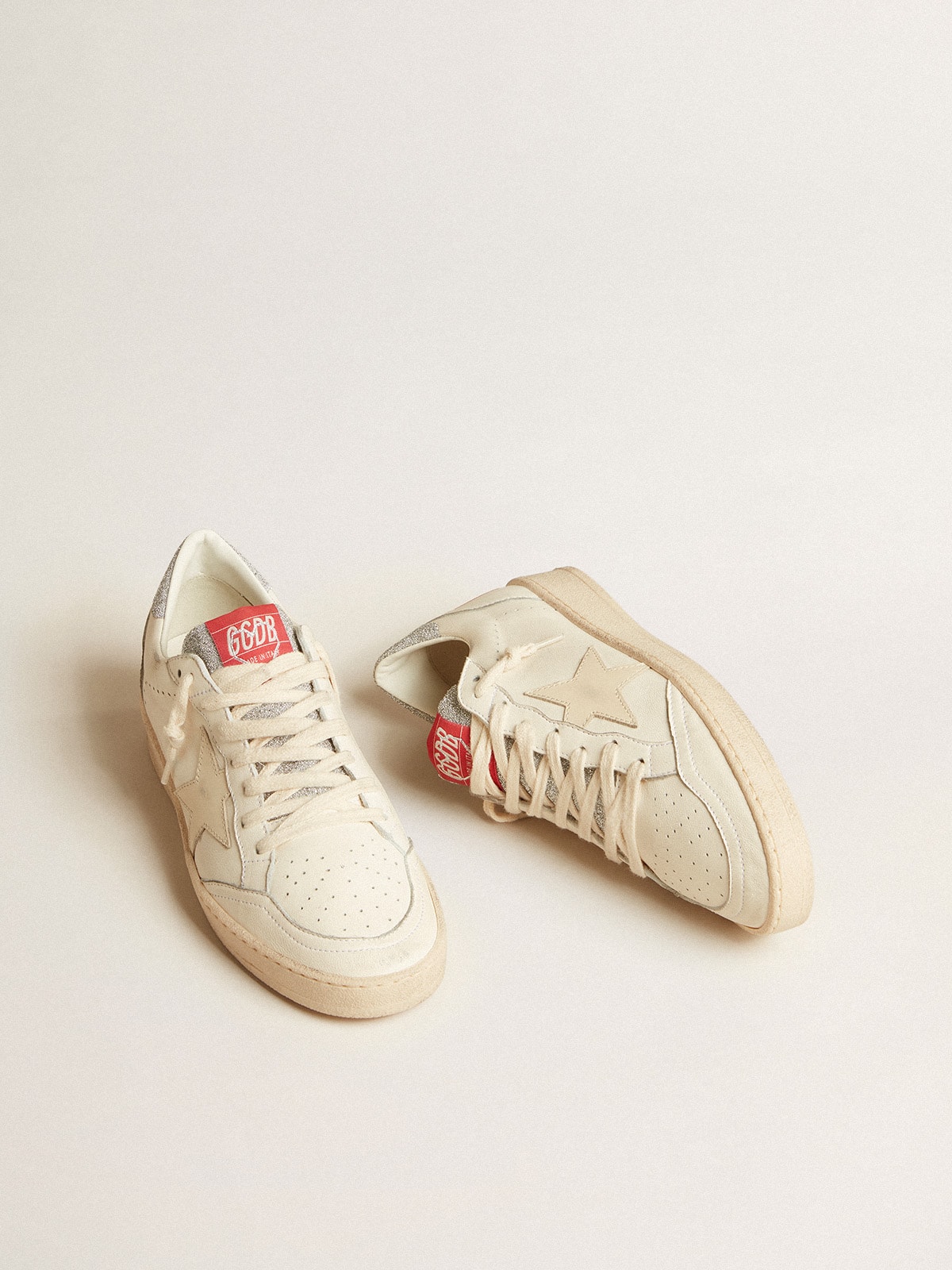 Men's Ball Star LTD in nappa with white star and Swarovski crystal heel tab