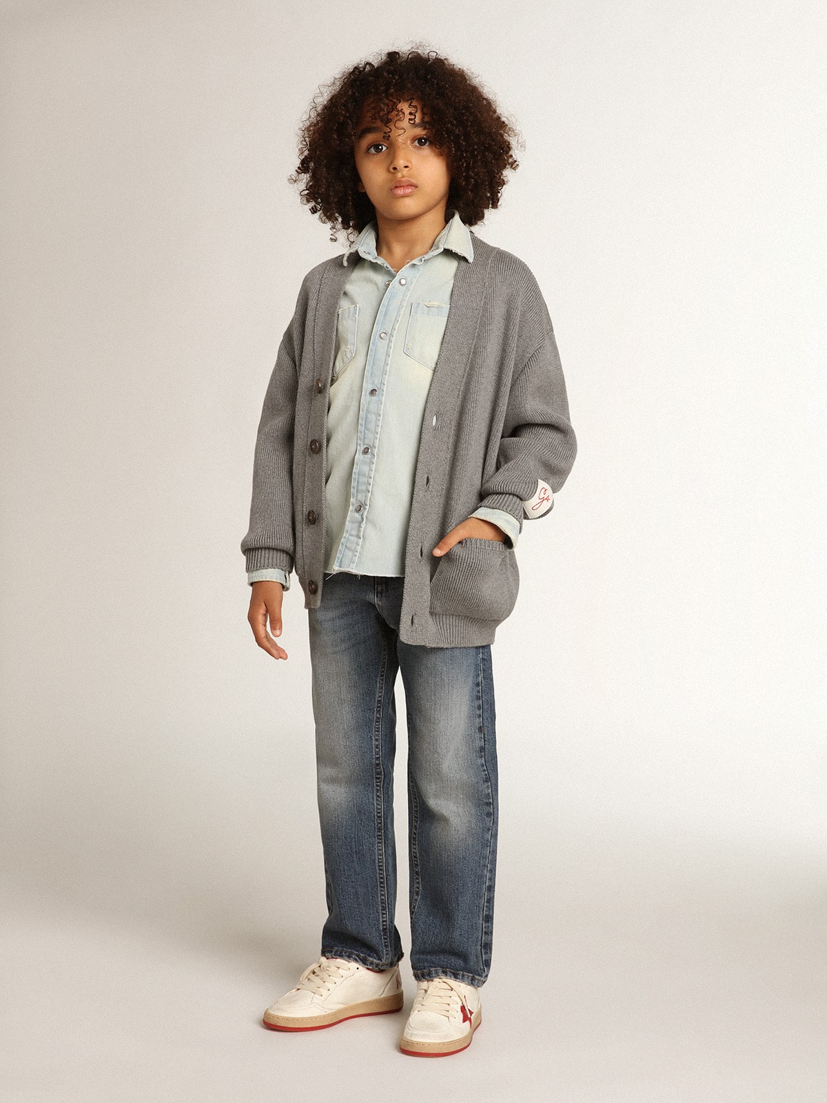 Boys' stretch jeans in blue denim