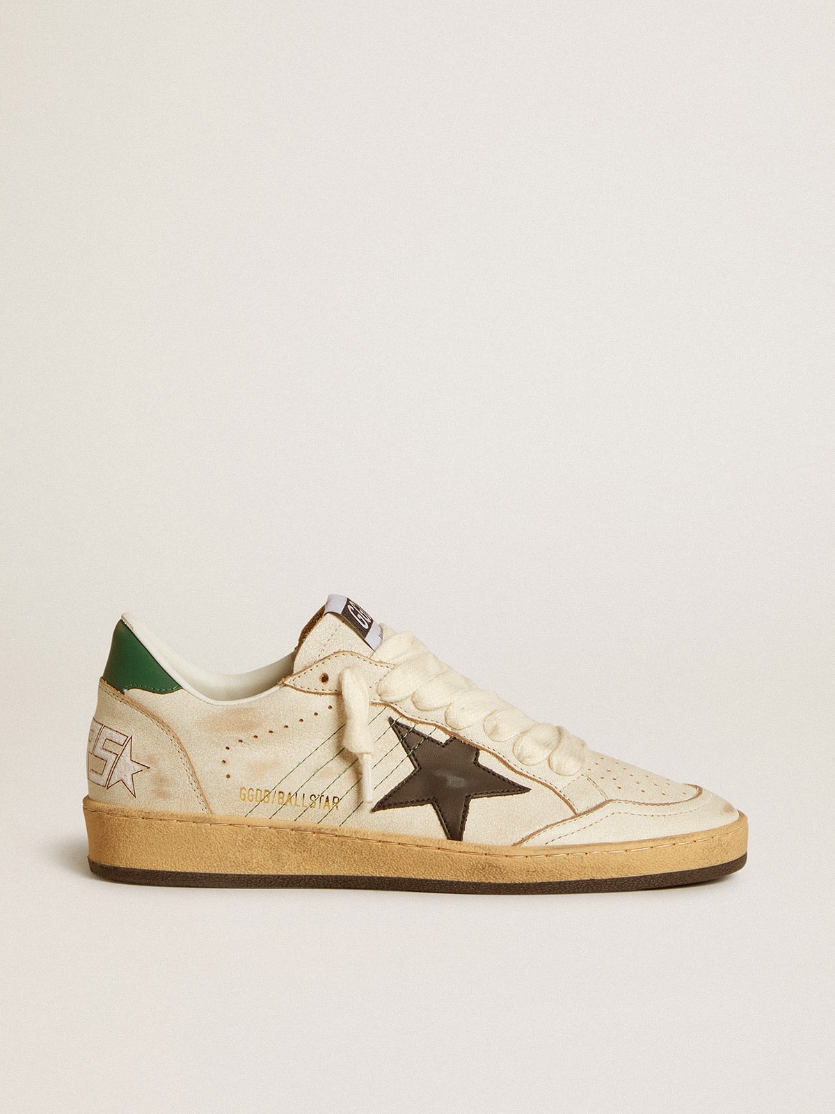 Women's Ball Star with black leather star and green leather heel tab