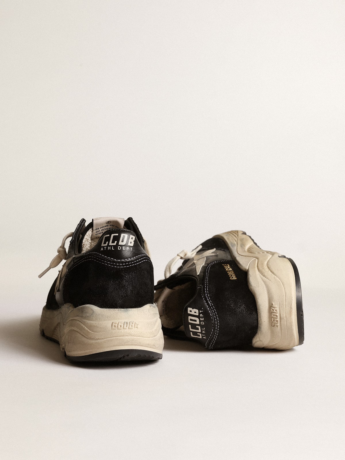 Women's Running Sole in black nappa and suede