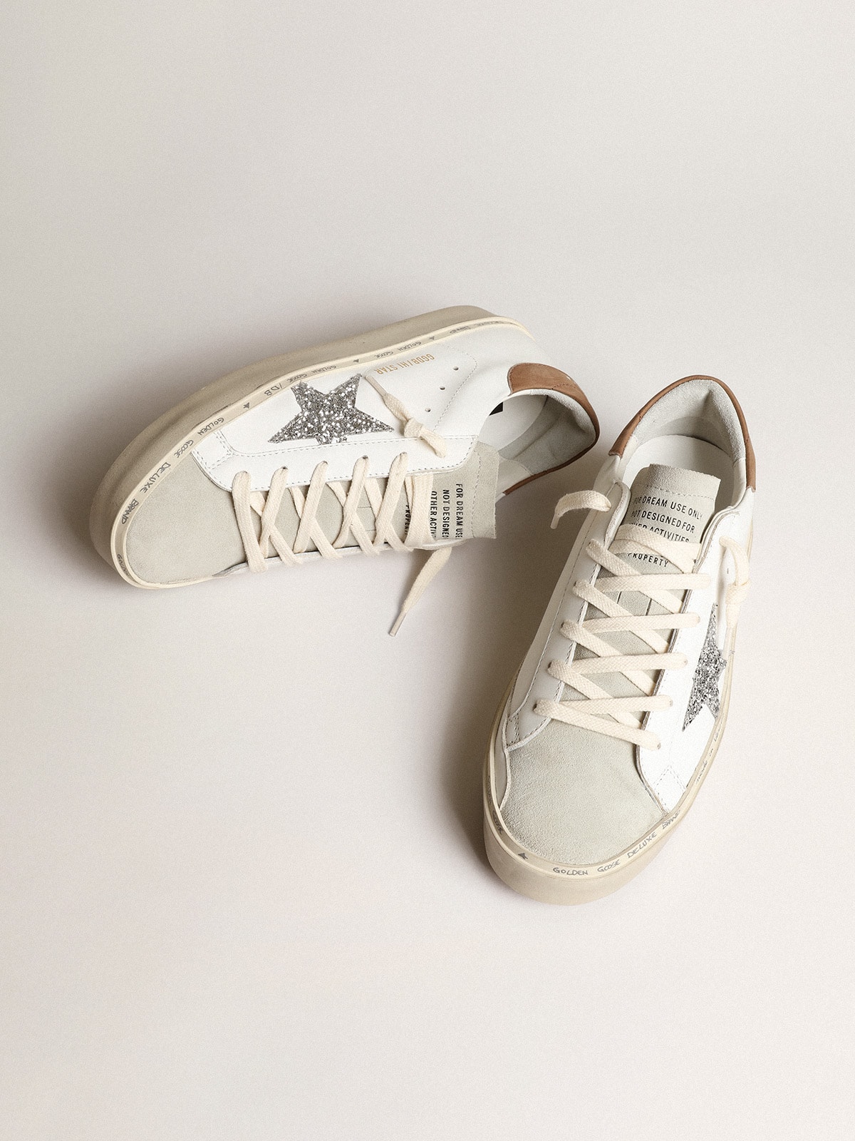 Women's Hi Star with silver glitter star and dove-gray nubuck heel tab