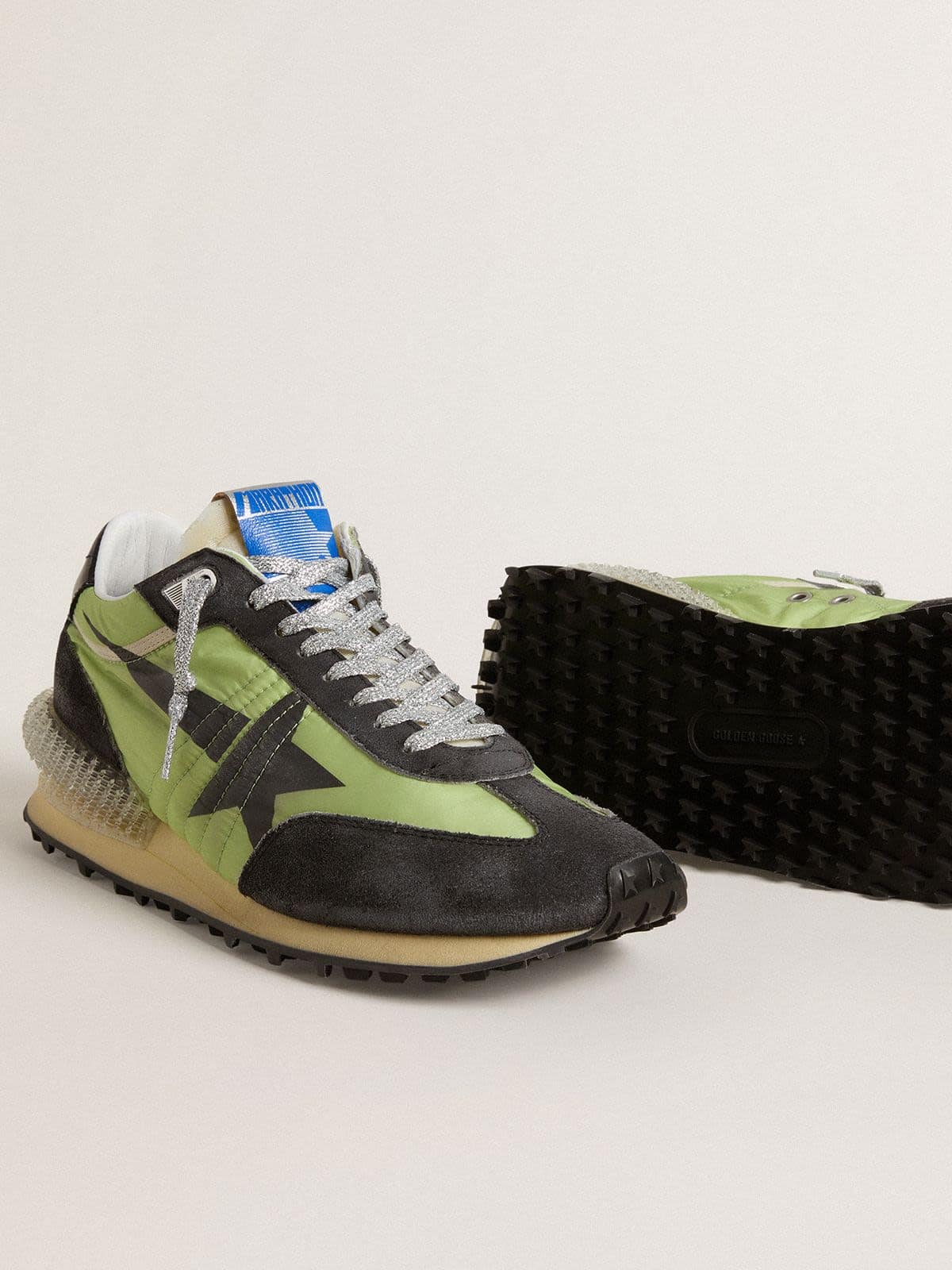 Women's Marathon with green nylon upper and black star