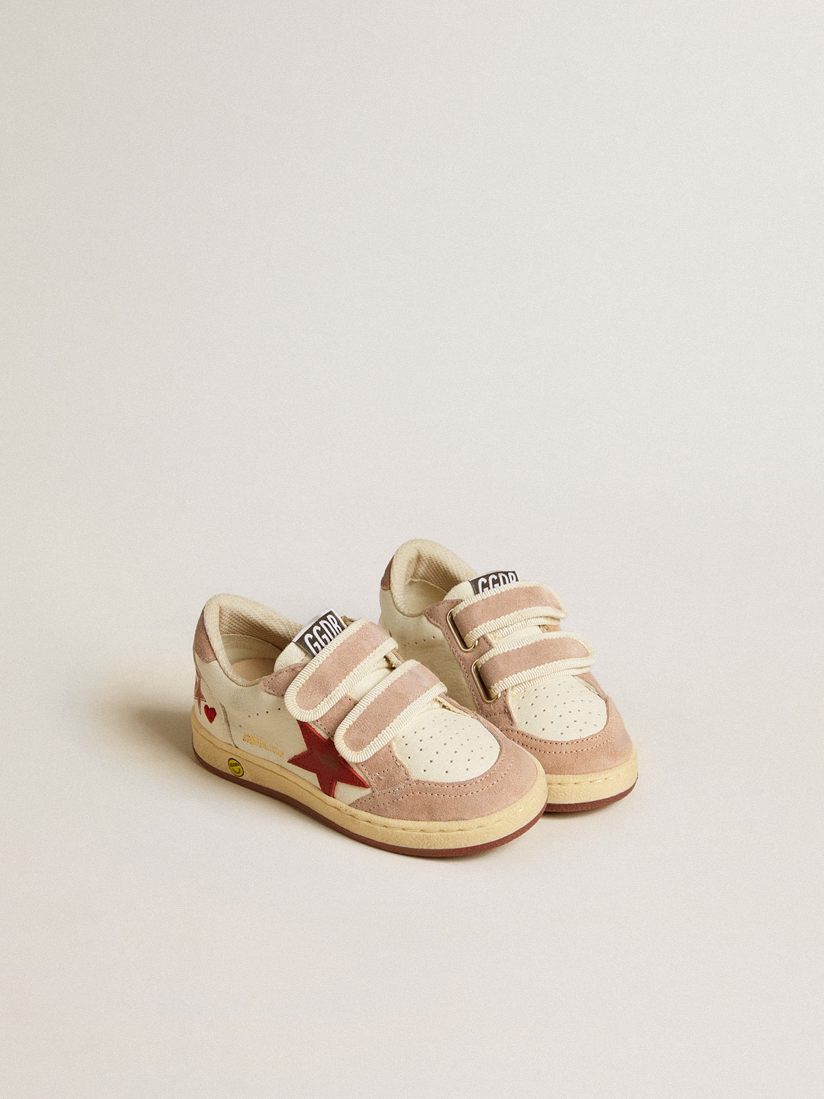 Ball Star Junior in nappa with nappa star and pink suede heel tab