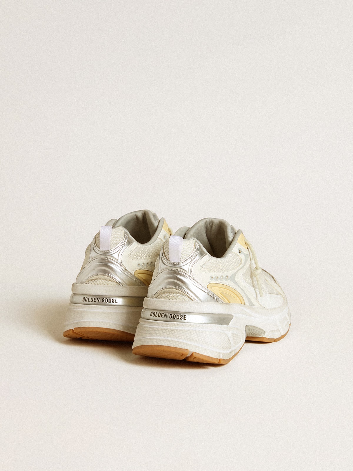 Women's Lightstar in white leather and mesh with worn-white star
