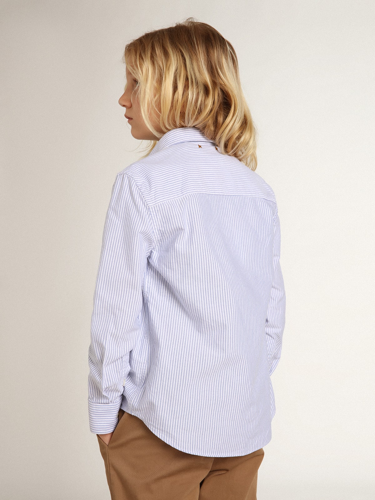 Boys' shirt with light blue stripes