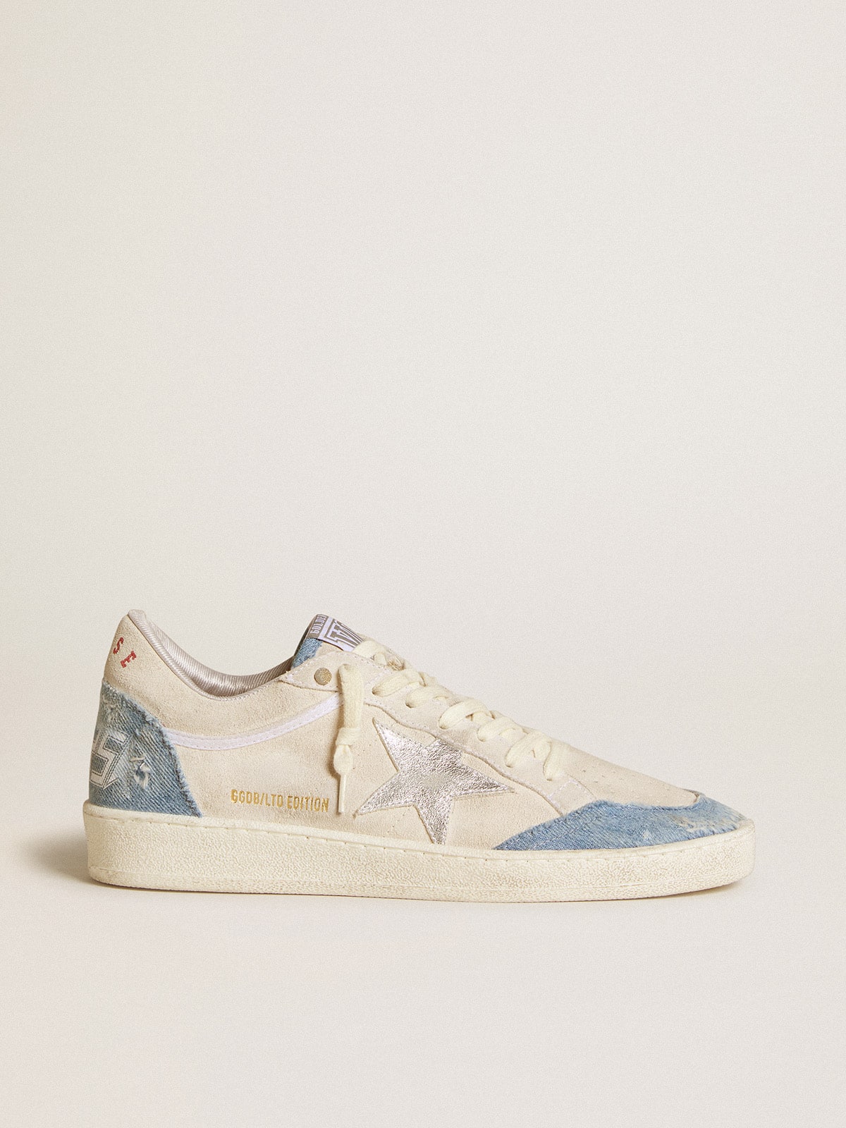 Ball Star LTD in suede with metallic leather star and denim inserts