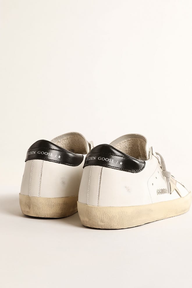 Women's Super-Star with silver leather star and black heel tab