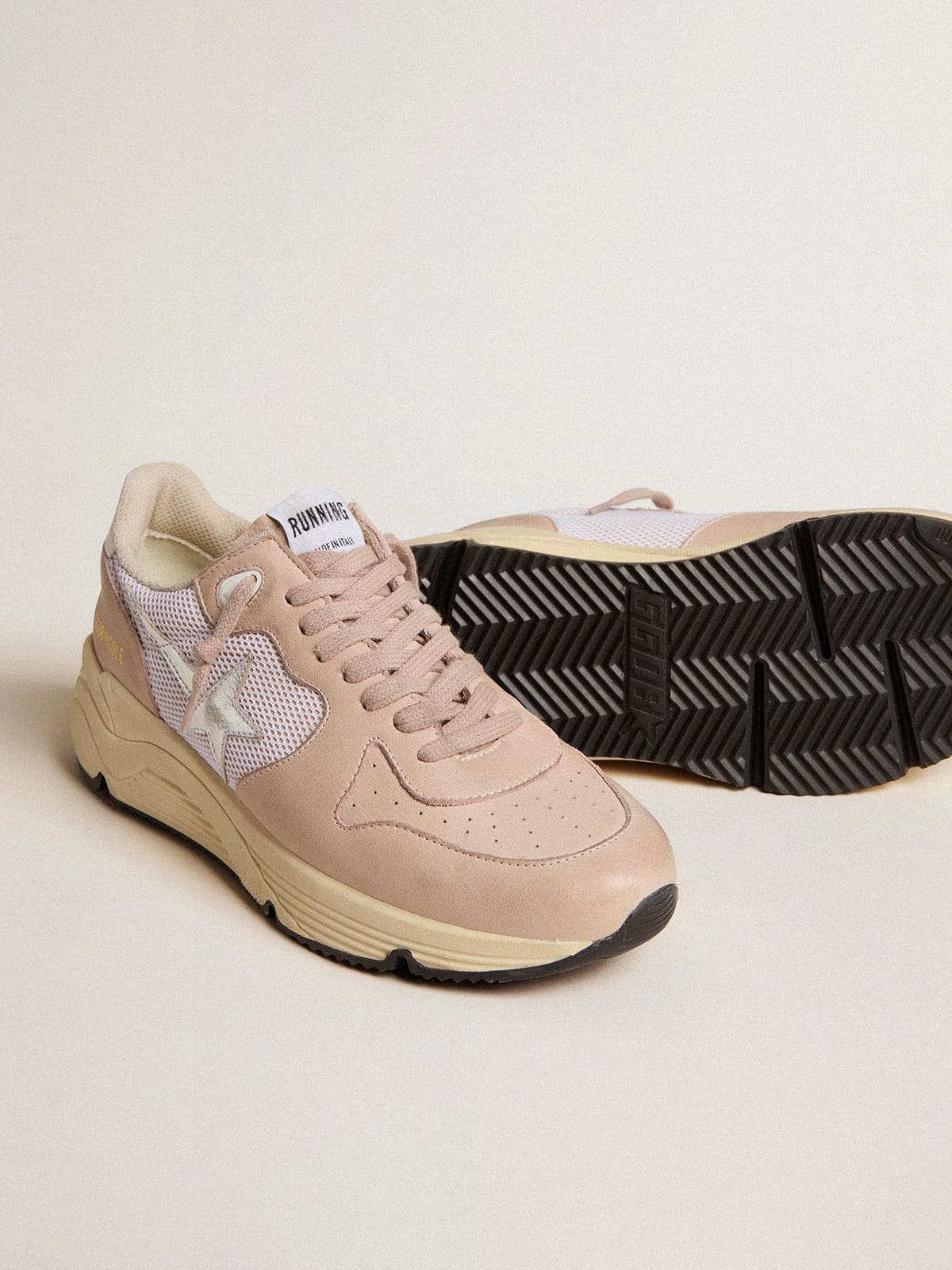 Women's Running Sole in mesh and nubuck with silver metallic leather star