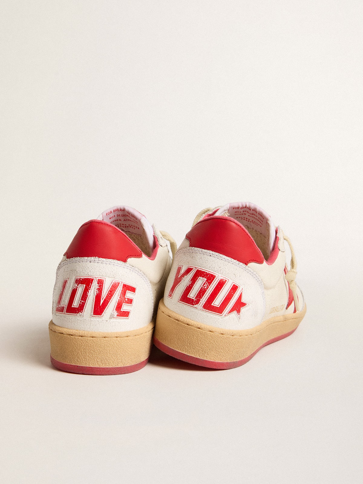 Women's Ball Star  Wishes in white leather with a red star and heel tab