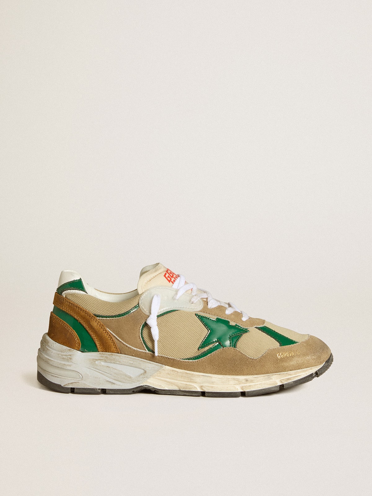 Men's Dad-Star LAB in nylon with green leather star and suede inserts