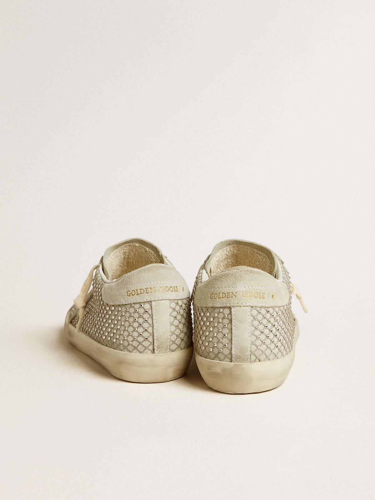 Women's Super-Star with gray suede star and Swarovski crystal mesh