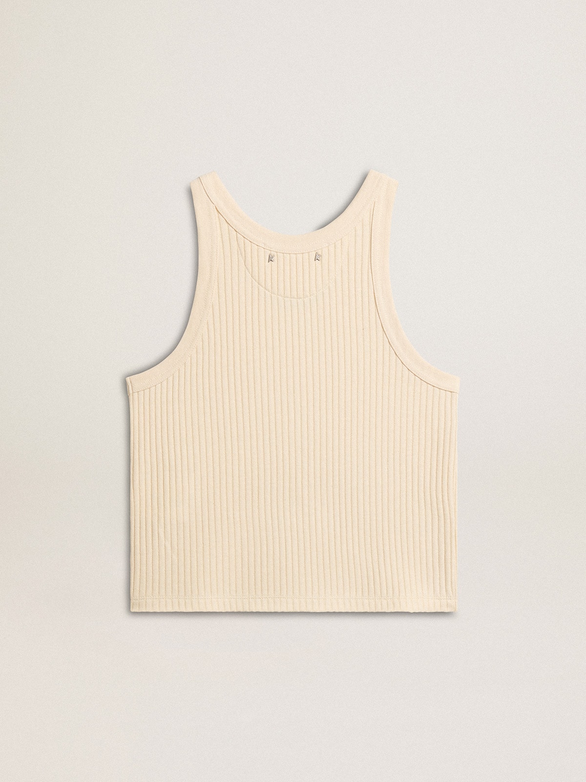 Parchment-colored sleeveless top