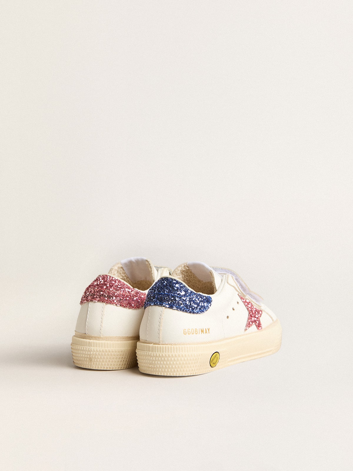 Young May School in leather with glitter star and heel tab