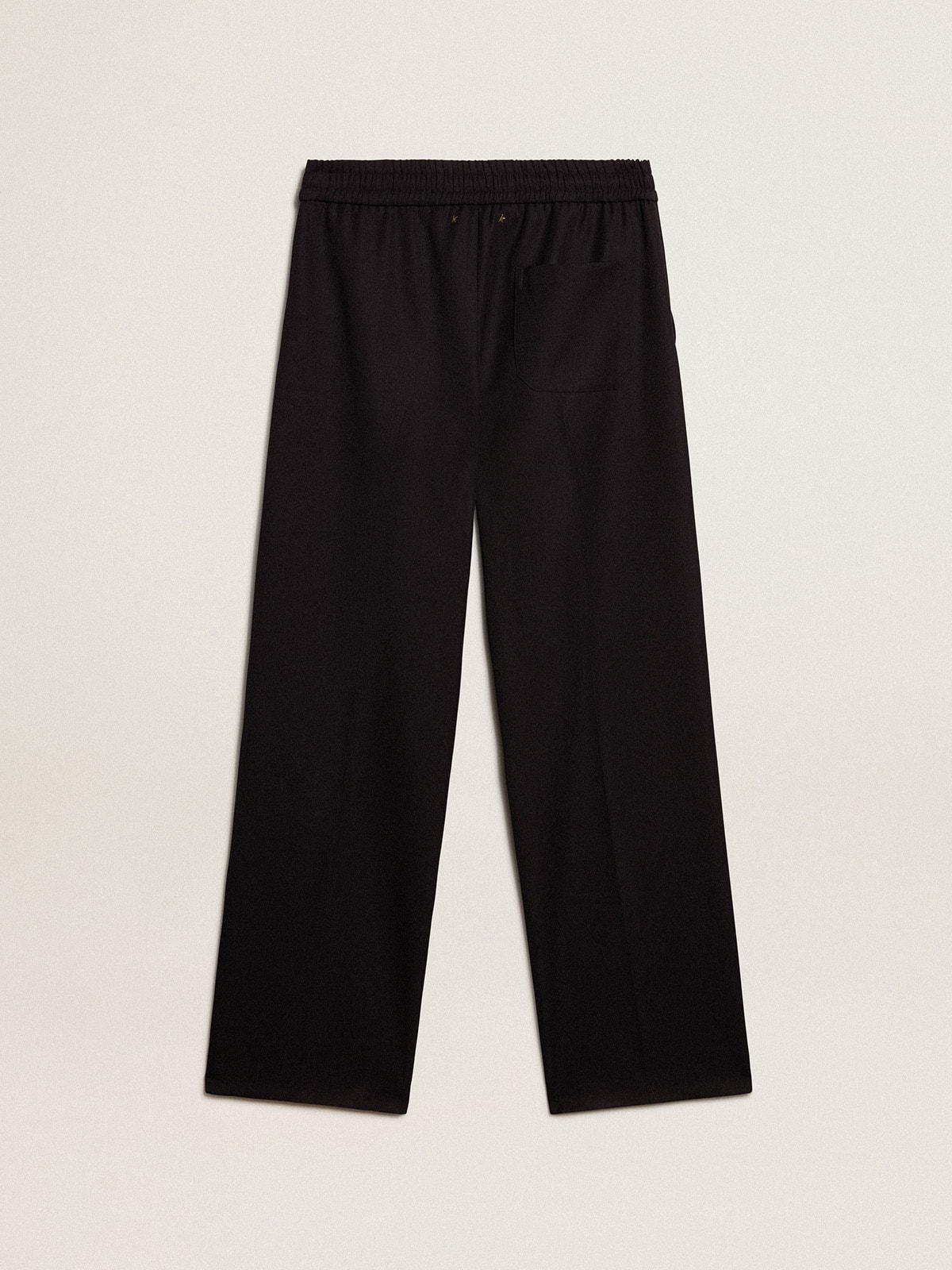 Men's joggers in dark blue wool