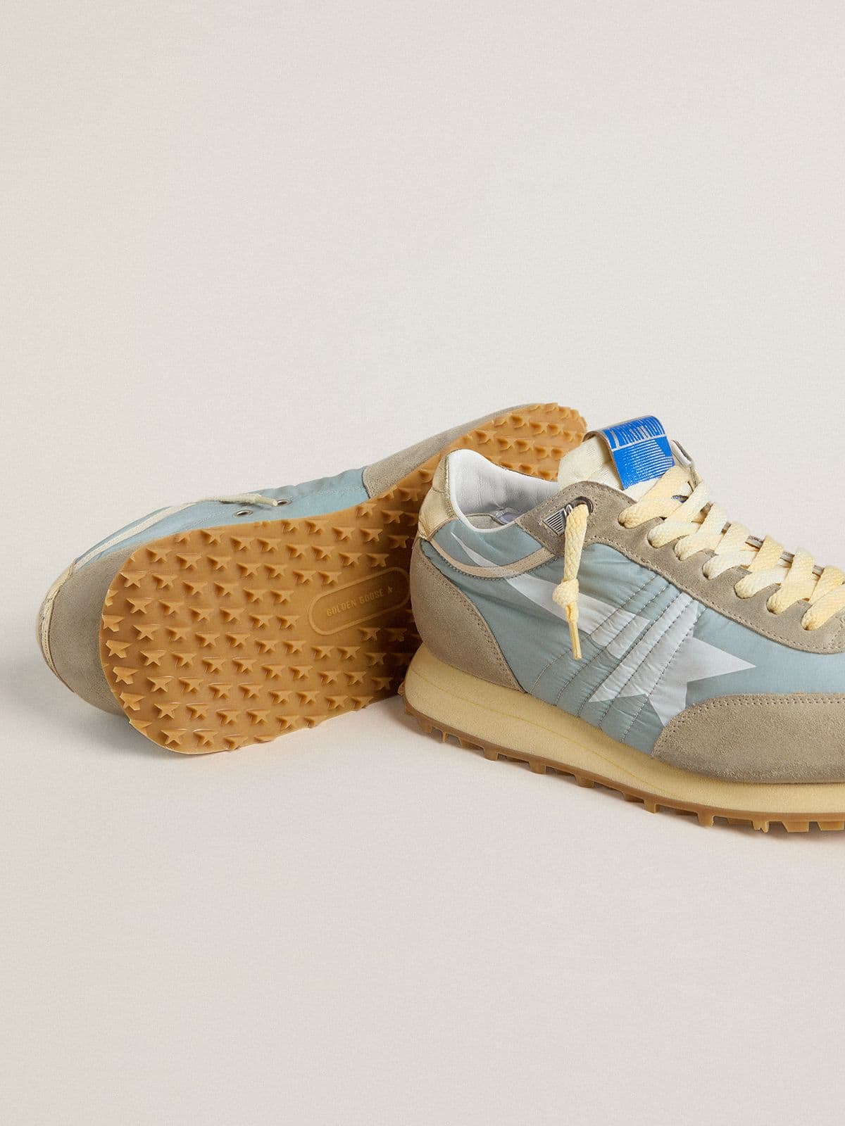 Men's Marathon with light blue nylon upper and pastel blue star