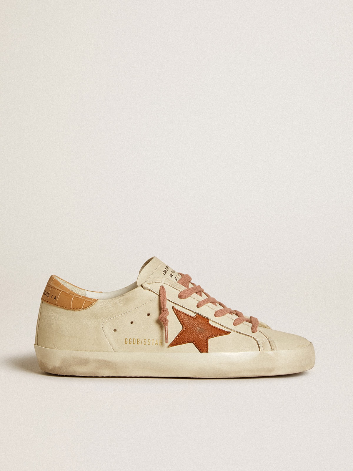 Women's Super-Star with leather star and crocodile-print leather heel tab