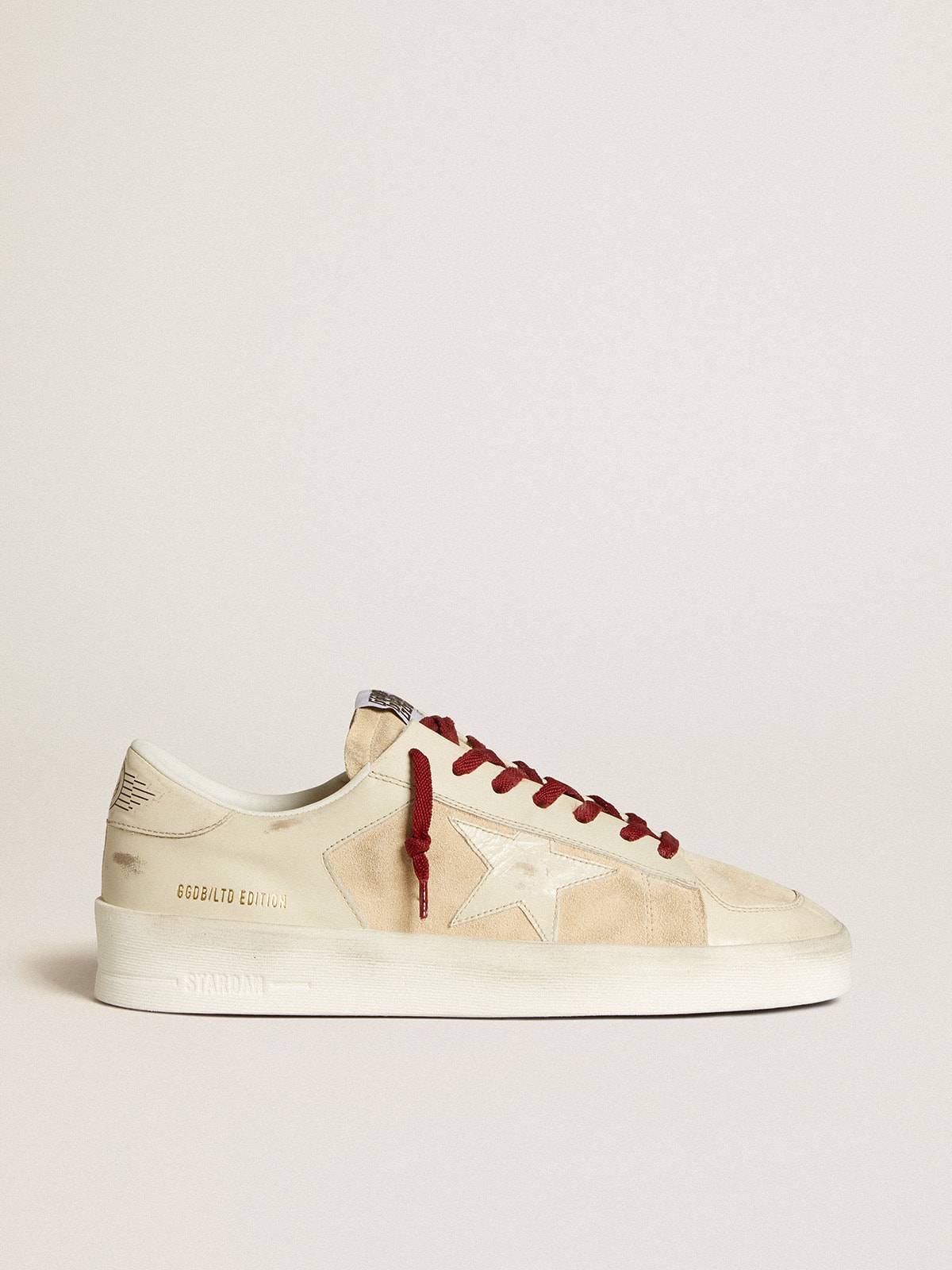 Men's Stardan LTD in suede with patent white leather star and heel tab