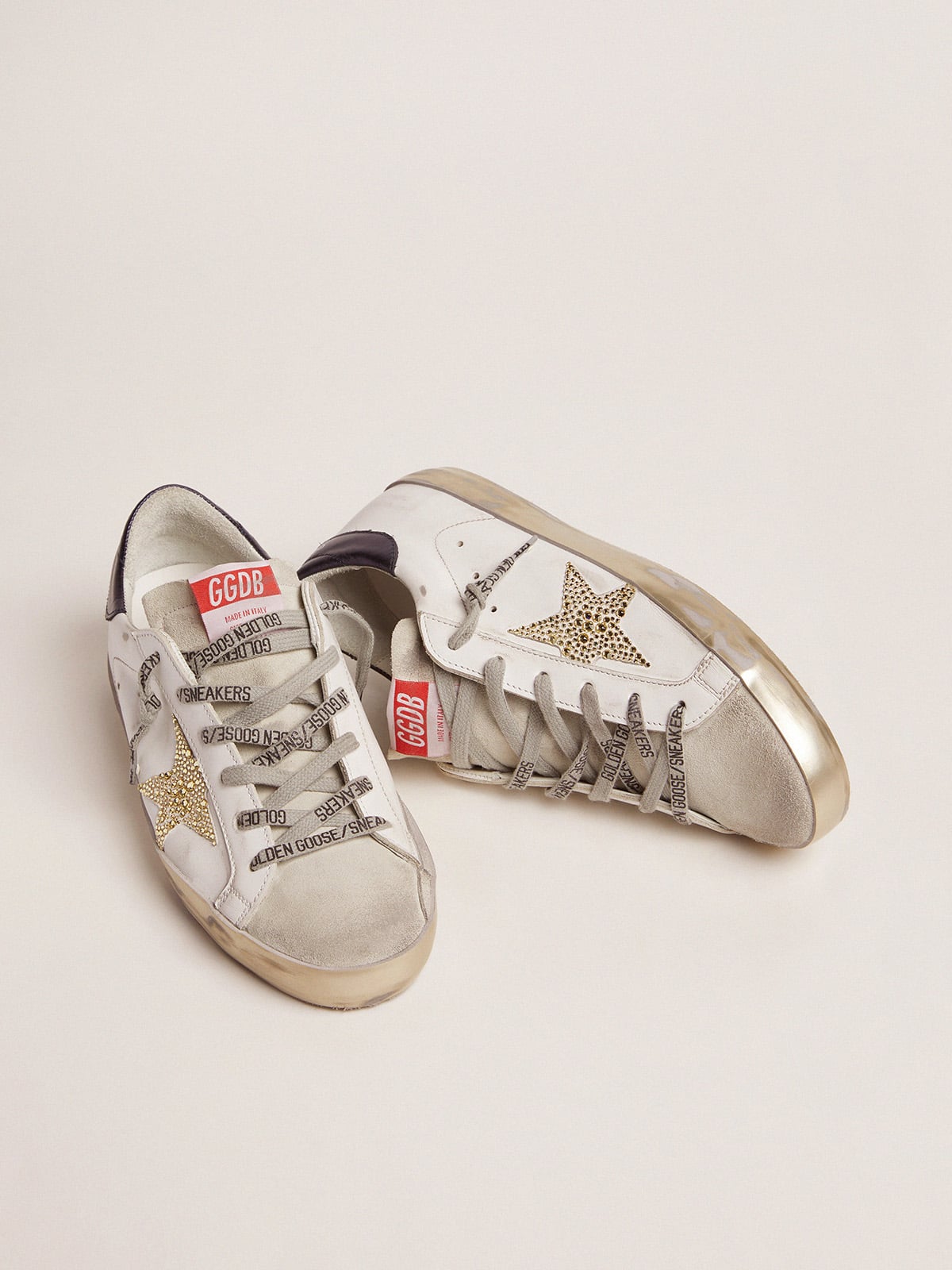 Women's Super-Star LTD with blue heel tab and Swarovski crystal star
