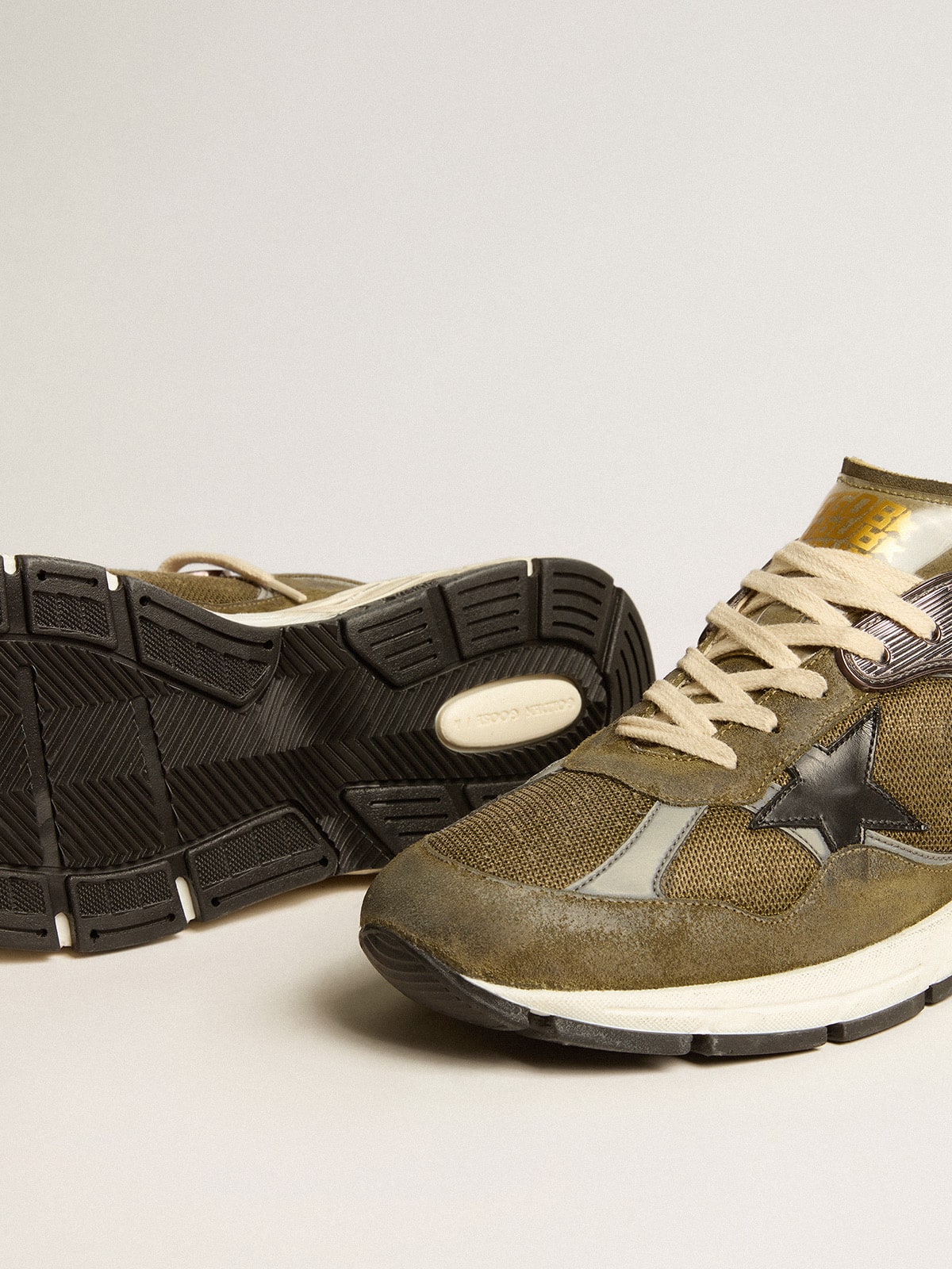Men's Dad-Star in suede and mesh with black leather star and heel tab