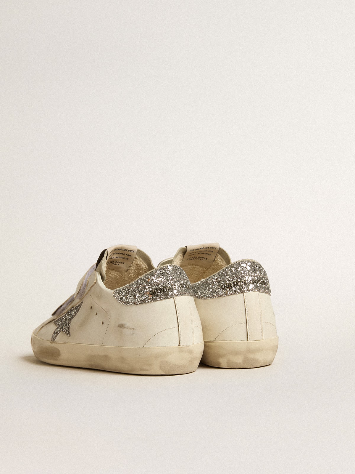 Women's Old School with silver glitter star and ice-gray suede tongue