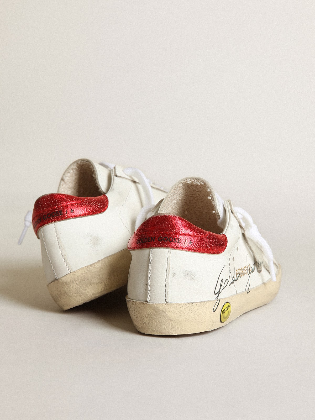 Young Super-Star with gray suede star