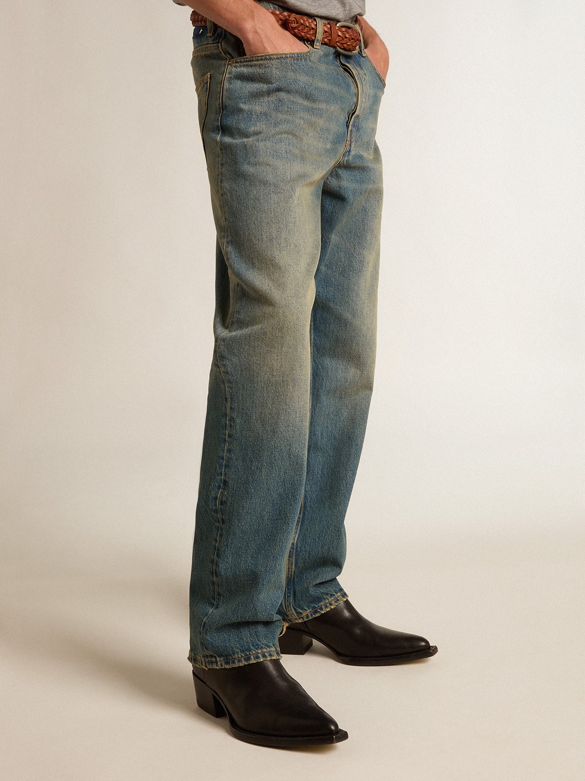 Men's low Debbie boots in black leather
