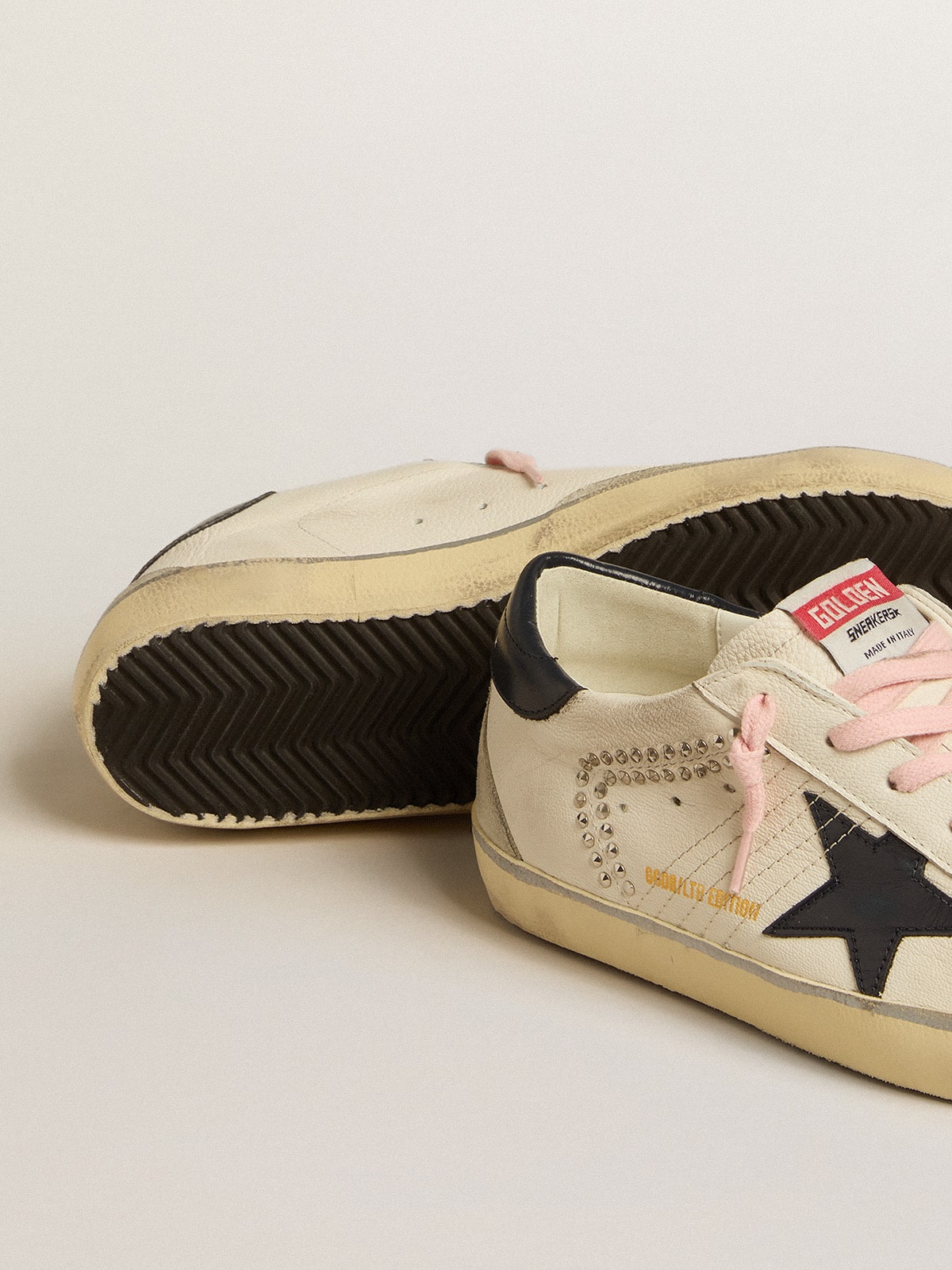 Women's Super-Star LTD with blue leather star and decorative studs
