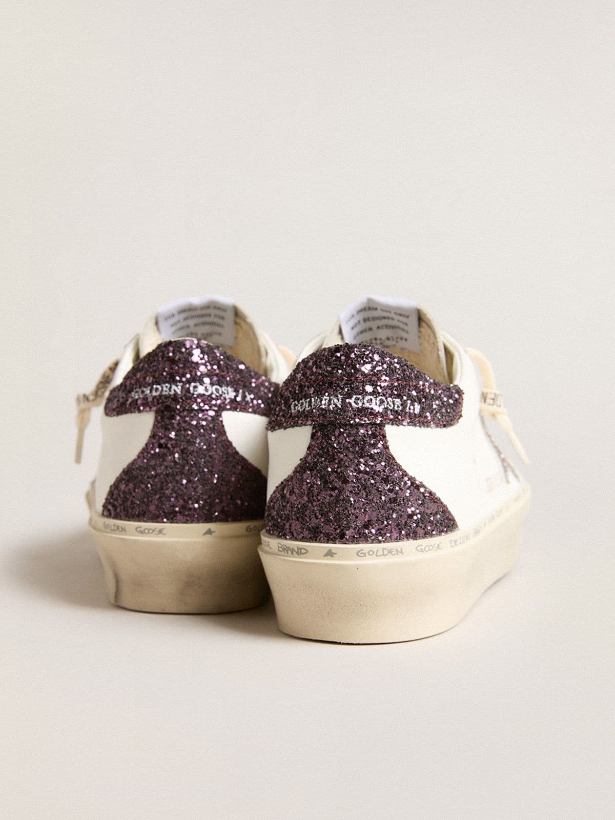 Women's Hi Star with silver glitter star and ruby red glitter heel tab