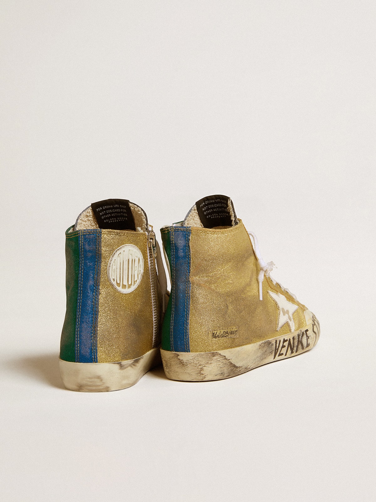 Women's Francy LAB in golden glitter with white leather star