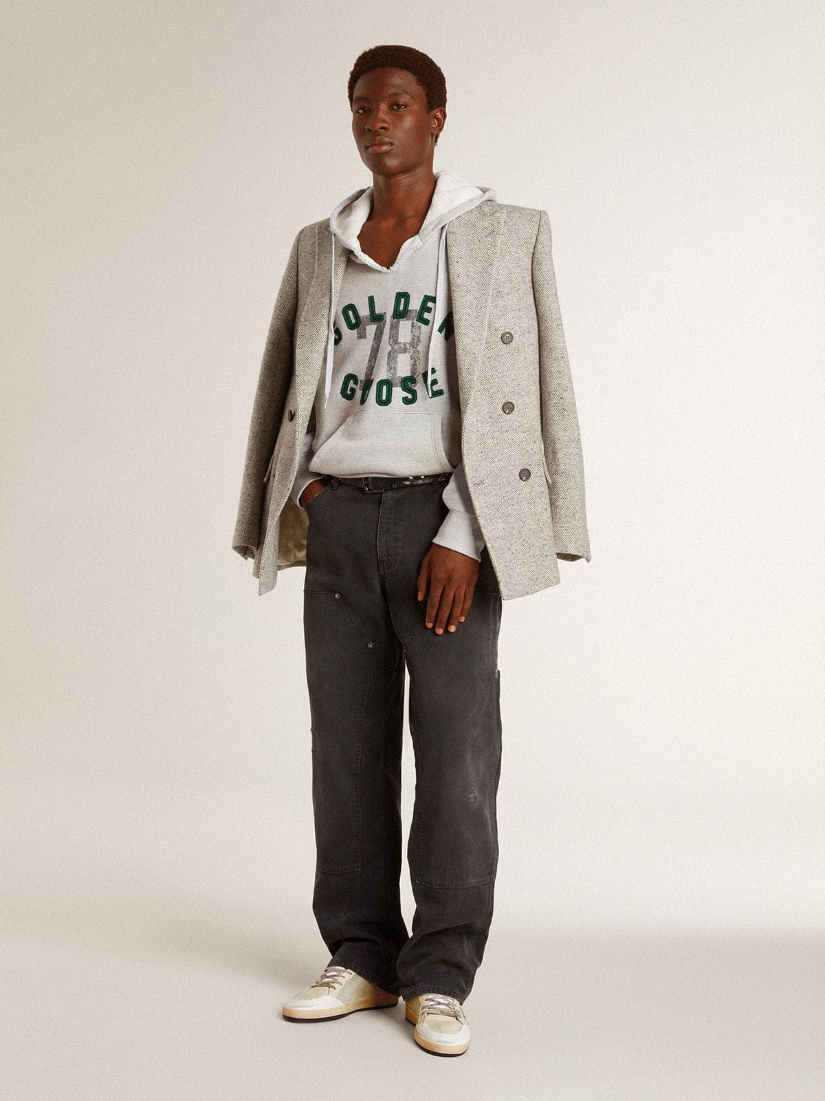 Men's Ball Star LTD in leather and suede with crocodile print leather star