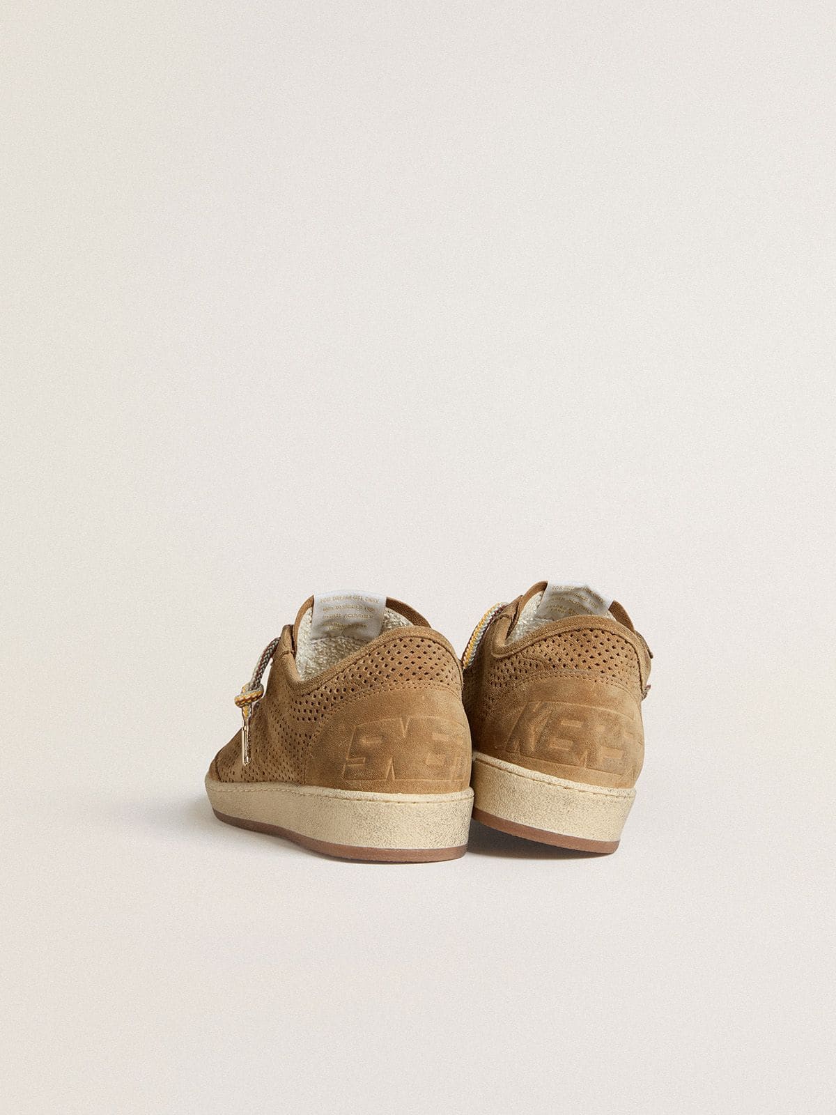 Women's Ball Star with perforated tobacco-colored suede upper and tone-on-tone star