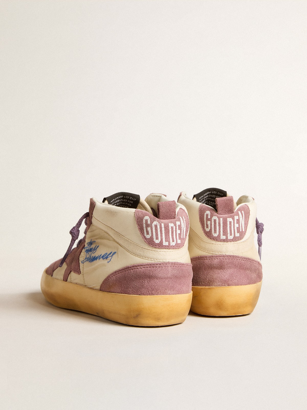 Women's Mid Star LAB in nylon and nappa with mauve suede star