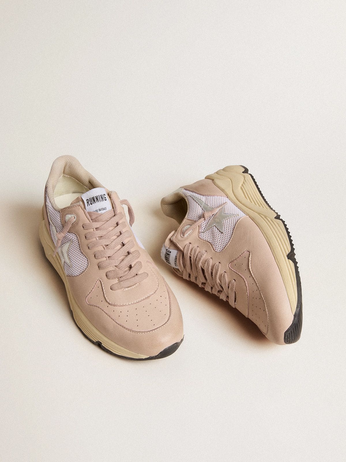 Women's Running Sole in mesh and nubuck with silver metallic leather star