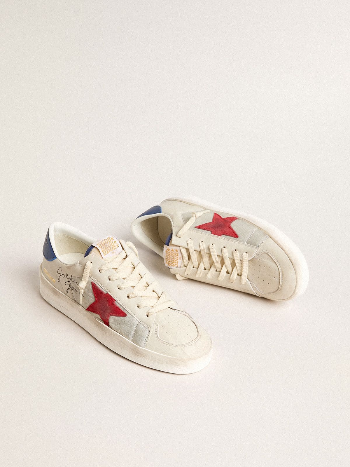 Men's Stardan in nylon with red suede star and blue leather heel tab