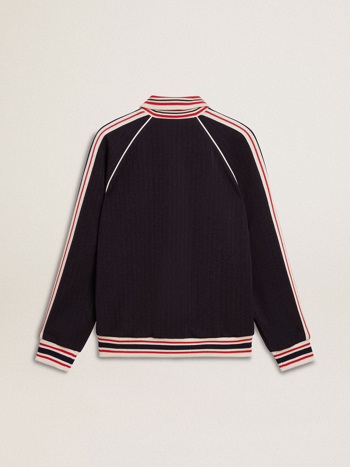 Men's dark blue zipped sweatshirt with white logo