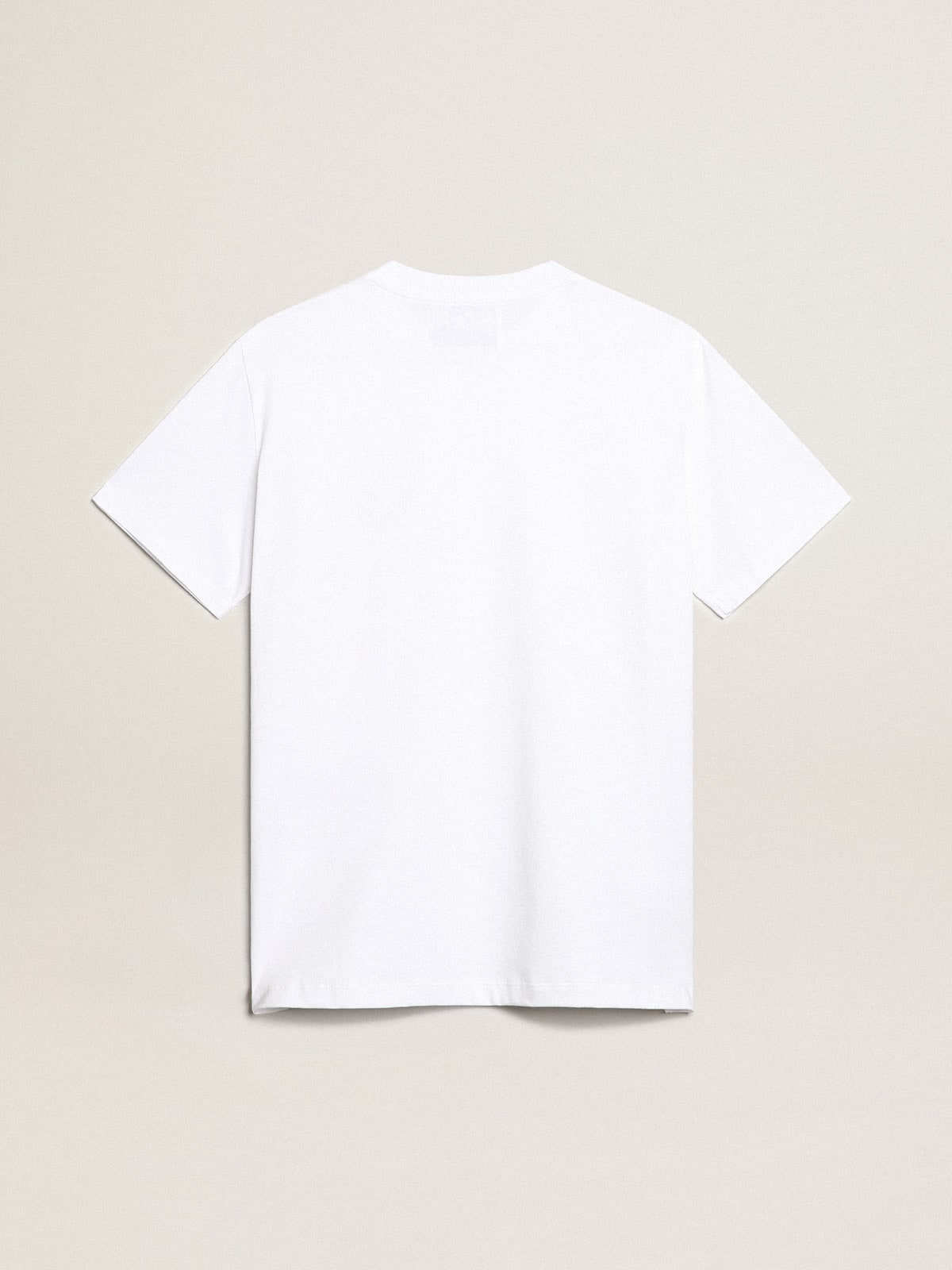 Women's white T-shirt with dark blue star on the front