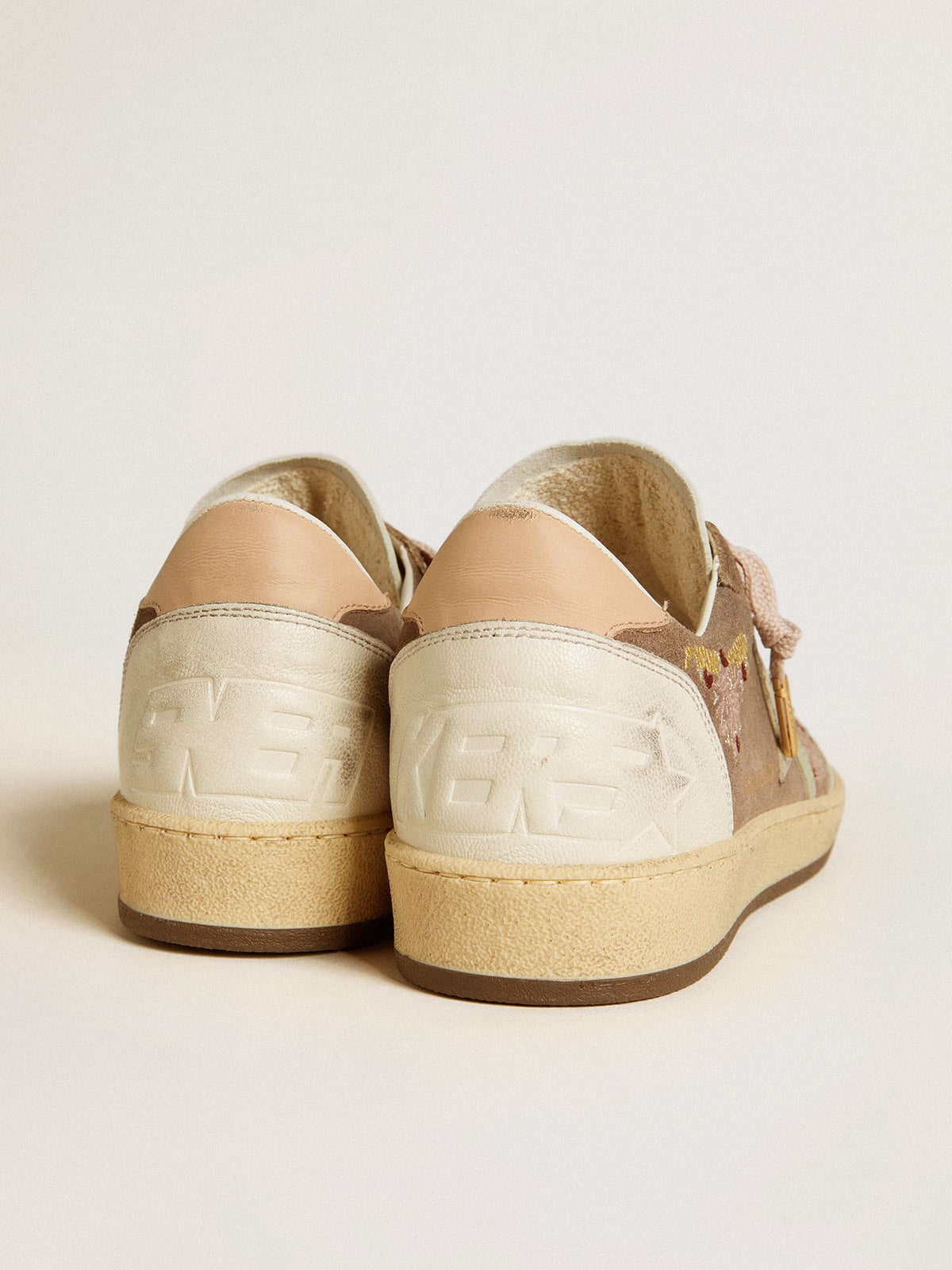Women's Ball Star in brown suede with leather star and heel tab