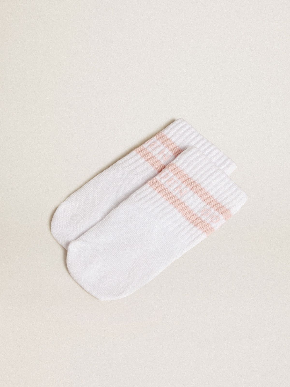 Baby School set in nappa with white star and pink leather heel tab