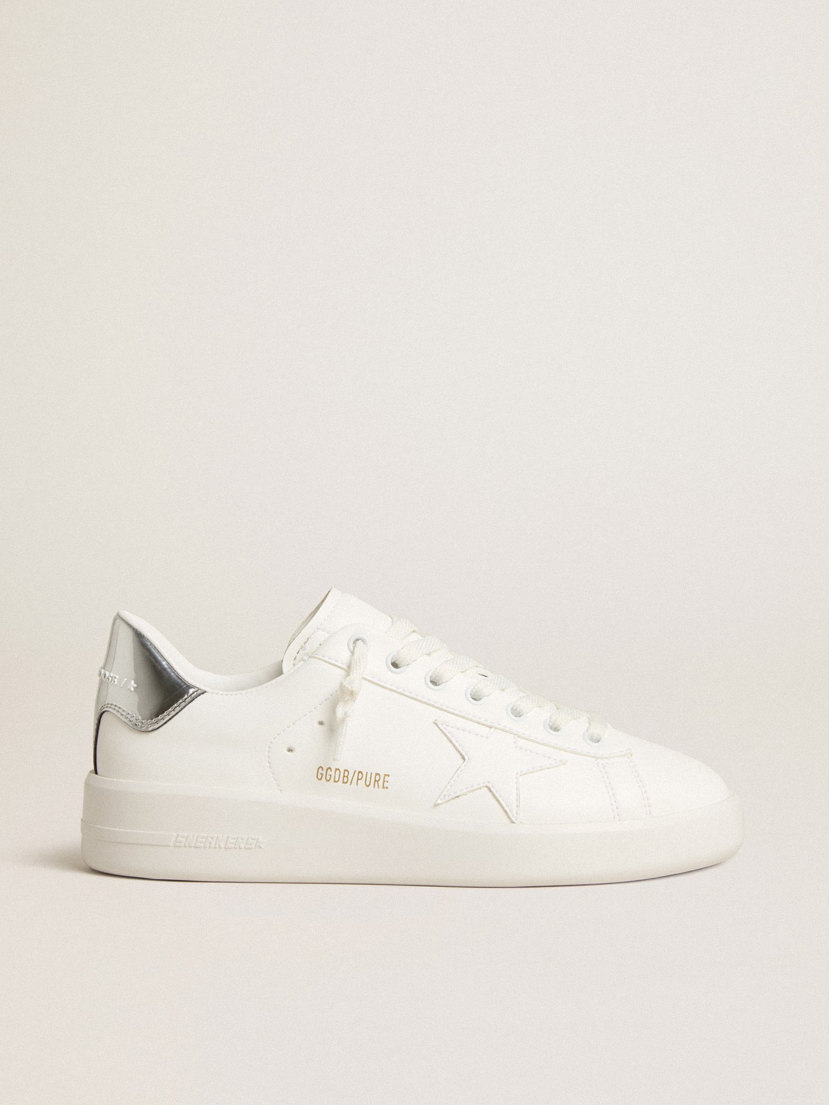Women's bio-based Purestar with white star and mirror-effect heel tab