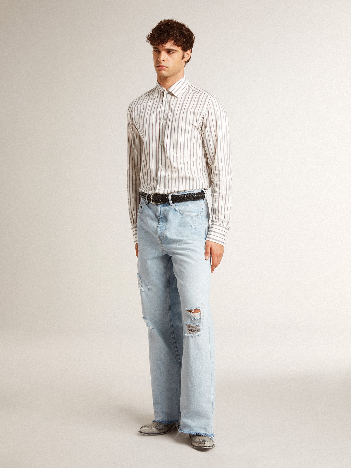 Men's pants in lived-in effect denim