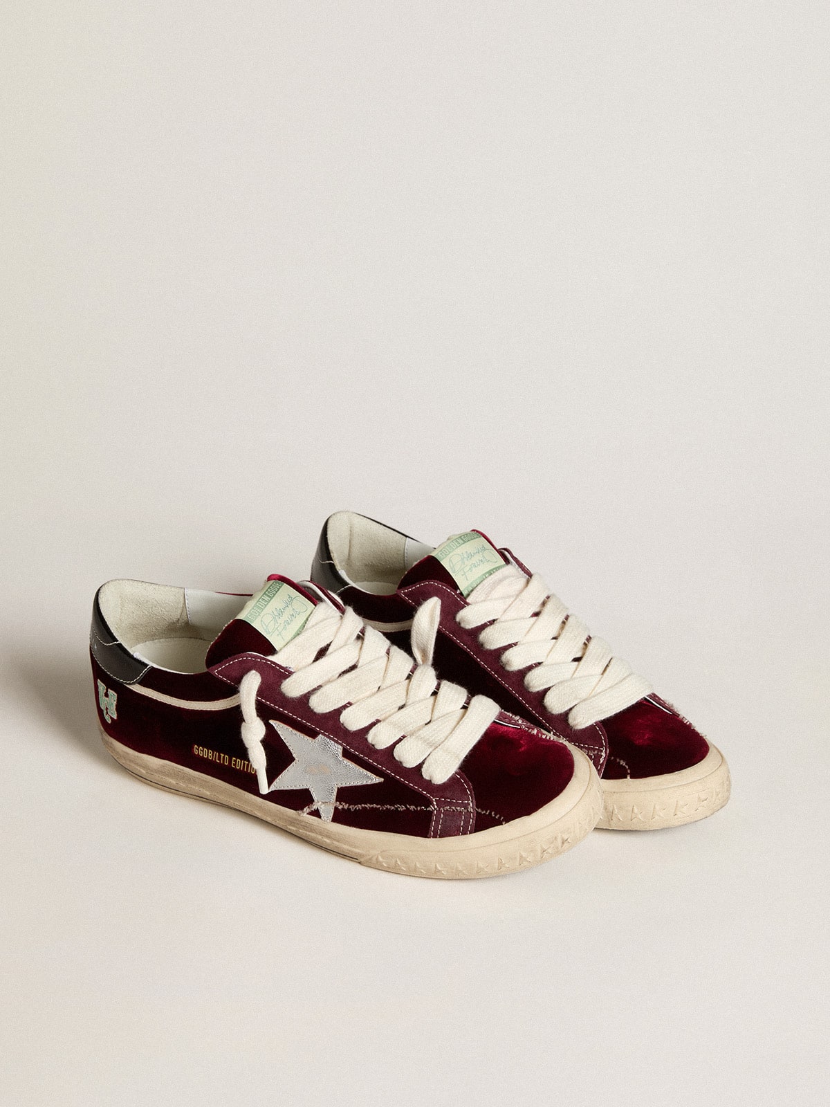 Men's Super-Star LTD in velvet with metallic leather star and heel tab
